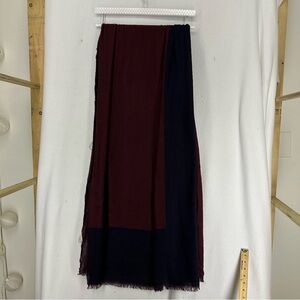 Cashmere Scarf Wide Maroon Navy Blue Men’s